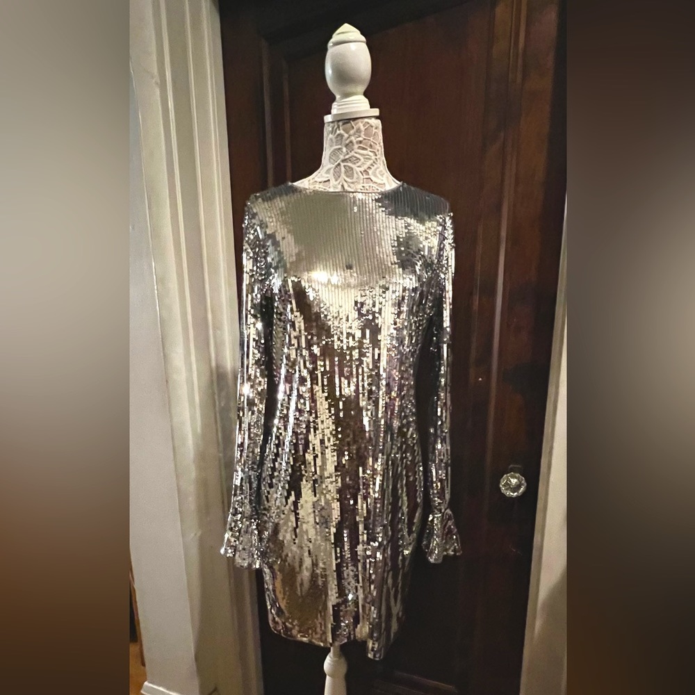 This dress knows how to make an entrance. Michael Kors Sequin dress.